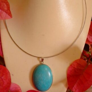 Blue dyed howlite magnesite choker
