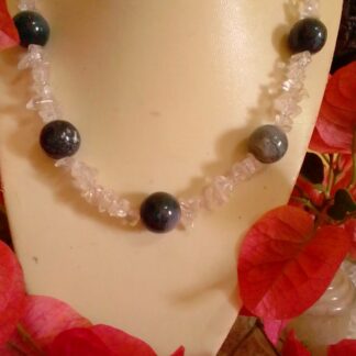 Moss agate combined with clear quartz