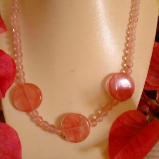 Strawberry obsidian necklace