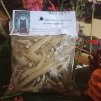 Dried Black Karee (Searsia lancea) leaves used for medicinal and spiritual purposes.